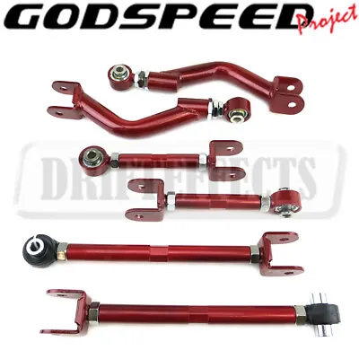 Godspeed Adjustable Rear Camber Ruca + Traction + Toe Rod Arm Kit For 240SX S14 • $687.54