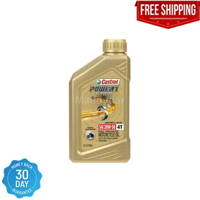 Castrol Power1 V Twin 4T 20W 50 Full Synthetic Motorcycle Oil 1 Quart • $19.09