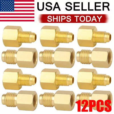 12Pcs/Set R134a To R12 Fitting Adapter 1/4 Female Flare 1/2 Male Valve Kits ** • $24.95