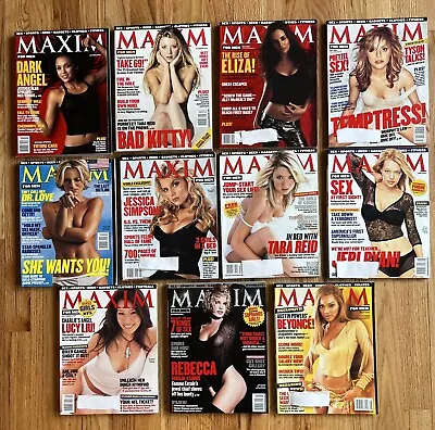 2000-2 Maxim Magazine Lot Of 11 Jessica Alba Tara Reid Beyonce Brittany Murphy • $20.99