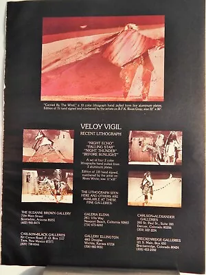 Veloy Vigil  Art Piece Vtg Orig  1979 Advertisement • $17.14