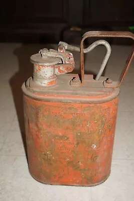 Justrite Mfg. Co. Chicago Red Metal 1gallon Gas Can #10356 Vintage • $29.98