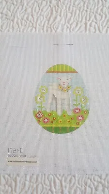 $50 • Buy Melissa Shirley Needlepoint Canvas Easter Egg Ornament Lamb New