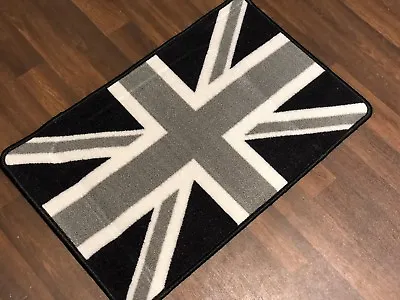 UNION JACK NON SLIP NEW VINTAGE DOORMAT BLACK/WHITE/GREY 40x60CM TOP QUALITY • £6.99