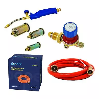 £12.09 • Buy Propane Butane Gas Torch Burner Blow Kit Plumbers Roofers Roofing Brazing Set