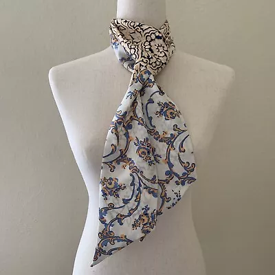 Unbranded Reversible Silk Scarf Belt Floral Scroll Design Excellent Condition • $15.99