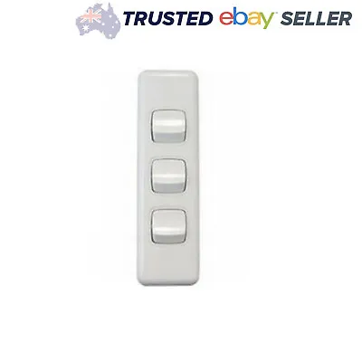 3 Gang Architrave Light Switch Triple White Electrical Narrow Arc Slim Arcy • $15.89