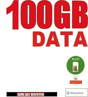 £7.01 • Buy 100GB Data O2 SIM (Plus £10 Credit) Pay As You Go For Mobiles Dongle Tablets PS4