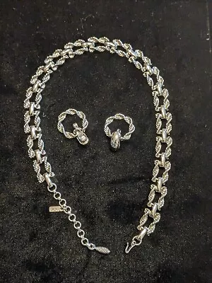 Vintage Monet Silver Choker With Matching Earrings • $15