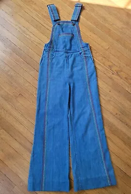 RARE Vintage 1970s Faded Glory Denim Rainbow Overalls • $769.11