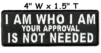 I AM WHO I AM... Embroidered Patch Iron / Sew-On Military Biker Motif Applique • $4.50