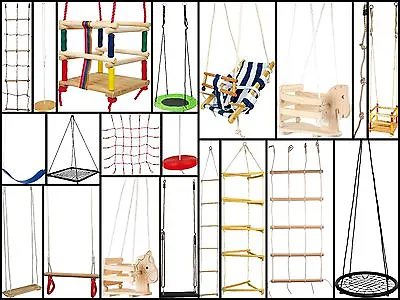 £44.99 • Buy Garden Outdoor Toy Swings Rope Ladders Toddler Swings Net Swing Climbing Wall 