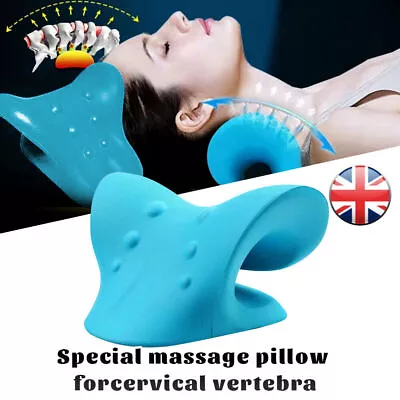 Neck Relaxer Stretcher Neck Traction Pillow Cloud Shape Cervical Pain Relief • £9.99