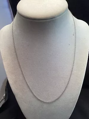 Signed Sterling Silver 1mm Thin Cable Rolo Italy Chain Necklace 18” (54) • $14.49