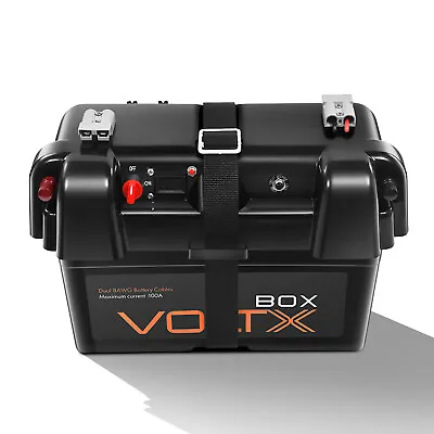 VoltX Battery Box 12V 2xUSB Portable Deep Cycle Lithium Camping RV Cig Socket • $79.99