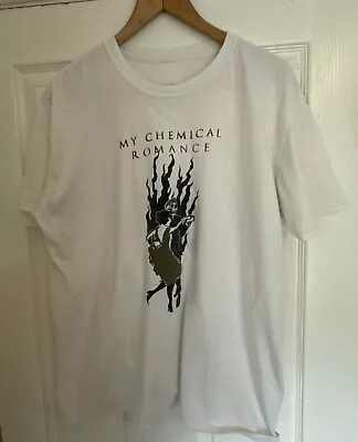 My Chemical Romance T Shirt  White Large  Gildan Vintage Waltzing Skull VGC . • £19.99