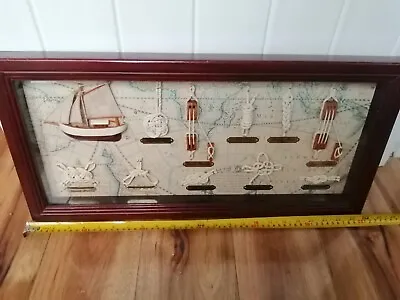 Large Vintage Nautical Display In Box Frame  Knots Ship / Navy/ Maritime • £34