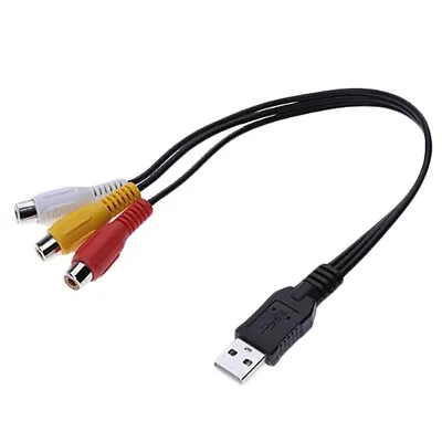 1Pc Usb Male Plug To 3 Rca Female Adapter Audio Converter Video Av A/V Cable Usb • $6.78