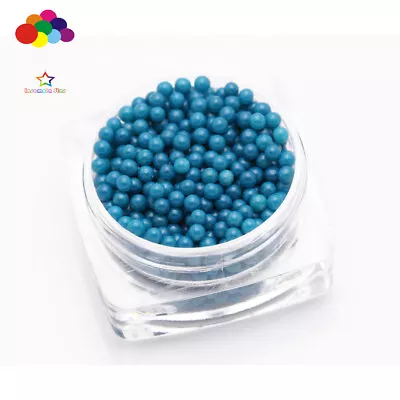 New 1000 Pcs Glass Lake Blue Micro Beads Small No Hole 1.5-2mm Nail Art Caviar • $0.99