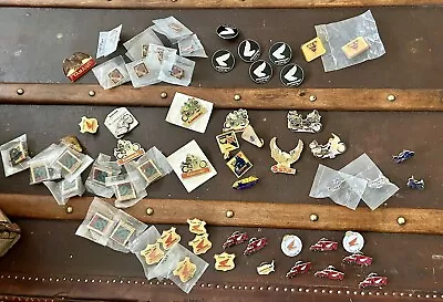 Lot Of Over 50 Assorted Honda Tour Pins Suzuki Kawasaki Yamaha Assorted NOS • $35