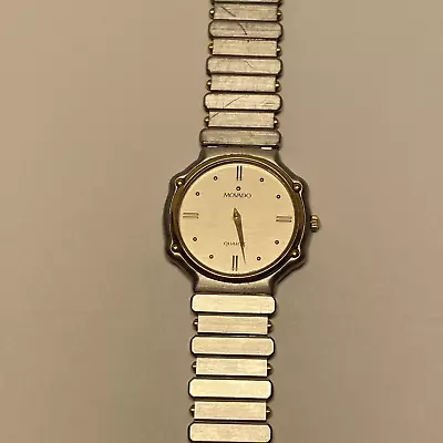 Vintage Quartz Movado Two Tone Watch Not Running 45mm 87-41-981V531 • $99.75