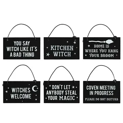 Mini Witch Hanging Signs Plaque Stars Moon Witchcraft Magic Coven Samhain Pagan • £3.50