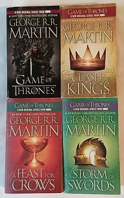 George RR Martin GAME OF THRONES LOT Of 4 PB A Clash Of Kings Feast For Crows +1 • $9.99