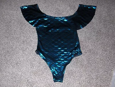 Shiny Mermaid Scales Bodysuit Stretchy Glam New Beach Rave Costume New Sz S • $14