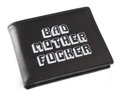 Black White Embroidered Bad Mother Fu**er Leather Wallet As Seen In Pulp Fiction • $26