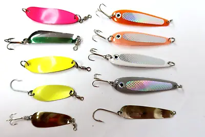 Miscellaneous Trout Salmon Spoons Fishing Lures 10 Pc Dick Nite Les Davis Jensen • $13.50