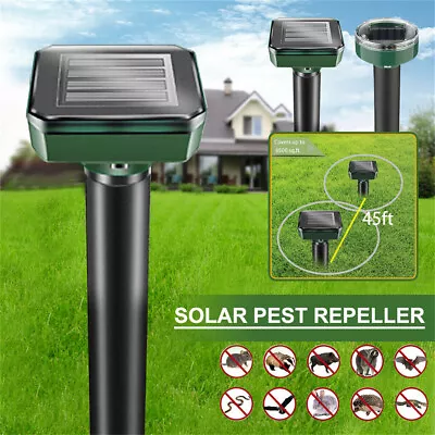 2/8 Pack Solar Power Ultrasonic Mice Gopher Mole Pest Snake Repellent Repeller • $16.29