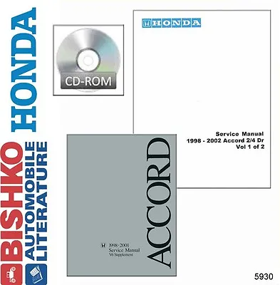 1998 1999 2000 2001 2002 Honda Accord Shop Service Repair Manual DVD OEM Guide • $62.99