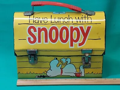 Vintage 1968 Thermos King Seeley Have Lunch With Snoopy Metal Lunchbox • $36