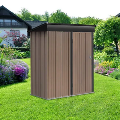 Metal Garden Shed Tool Sheds 5 X 3FT Storage House With Doors Outdoor Lockable • £145.95