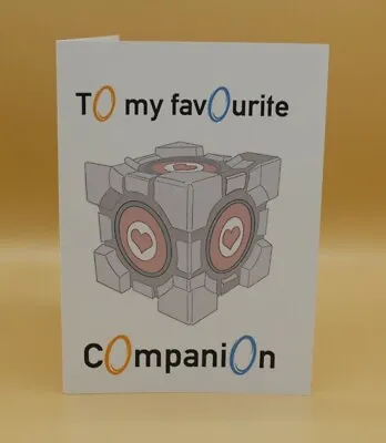 £3.25 • Buy Portal 2 Gamer Valentines Card Birthday Card Companion Cube Xbox Greetings Card