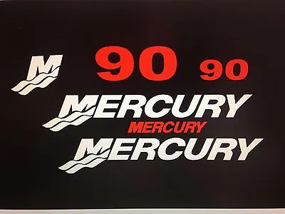 Mercury Outboard Decal Kit 90 Hp Decal Stickers  Marine Vinyl This Set Is 90 Hp • $34.99