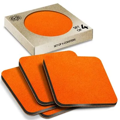 £7.99 • Buy 4 X Boxed Square Coasters - Orange Canvas Effect Glossy  #3167