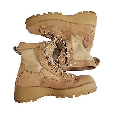 Wellco Military Combat Lace Up 6.5W Tan Leather Hot Boots Chunky • $79.97