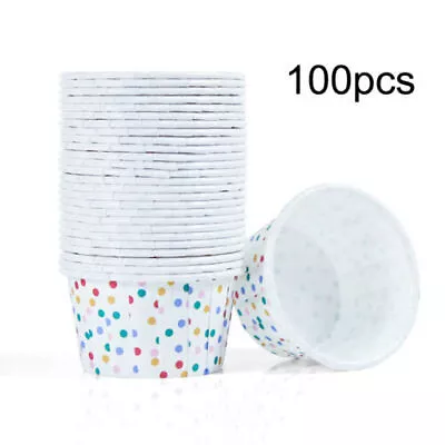 100X Disposable Paper Treat Tubs Ice Cream Dessert Cake Cups Bowl Party Supplies • £5.70