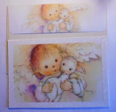 VTG MARY HAMILTON Greeting Card Christmas LITTLE ANGEL & LAMB Hallmark UNUSED • $4.99