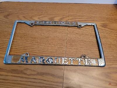 (VTG) 1977 Marquette Warriors Car License Plate Holder Sign AL McGUIRE Champions • $69.99