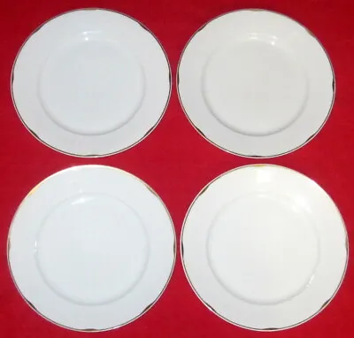 Mz Austria Habsburg China Hab126 Pattern Lot / Set 4 Dinner Plates White W/ Gold • $42.88