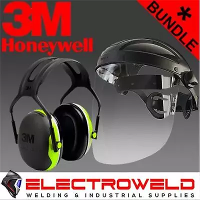 Face & Ear Protection - 3M Peltor Earmuffs Muffs X4A + Shield Visor Welding PPE • $95