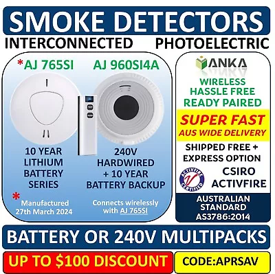 Gold Coast Seller: Wireless Photoelectric Interconnected Smoke Alarms 10 Yr Life • $540