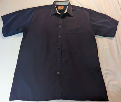 Veezo Short Sleeve Polo Button Down Shirt Mens L Blue Soft Material • $29.95