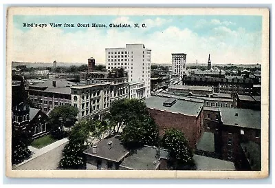 1918 Birds Eye View Court Home Buildings Charlotte North Carolina NC Postcard • £28.87