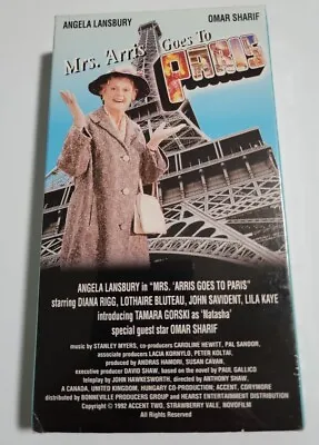 Mrs. Arris Goes To Paris (VHS) Angela Lansbury Omar Sharif NEW • $20