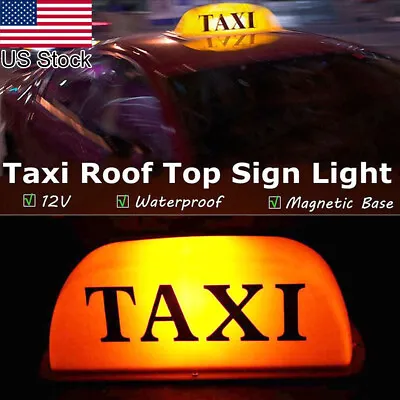$14.99 • Buy 12V Bright Yellow LED Taxi Cab Roof Top Marker Sign Light Lamp Magnetic Base