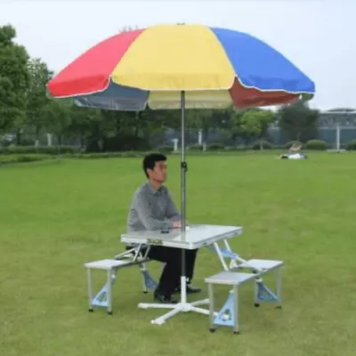 Foldable Picnic Table For Camping & Umbrella • $141.55