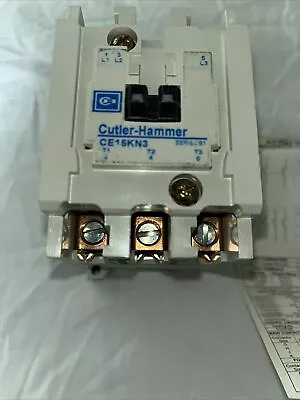 CN15KN3 Cutler-Hammer 3 Pole Contactor  90 Amp 600Volt 120 Volt Coil Size 3 • $200